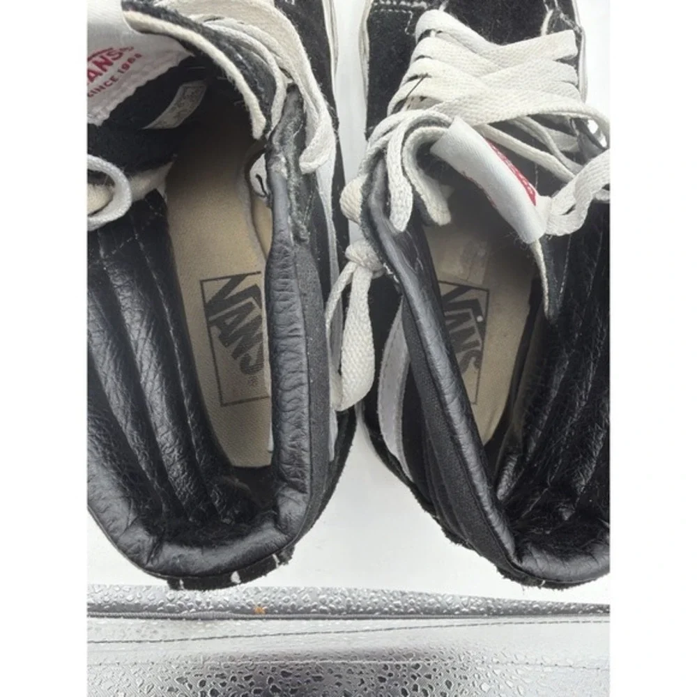 Vans Sk8-Hi Black White Suede Canvas Sneakers Men's 5 / Women's 6.5 Off The Wall
